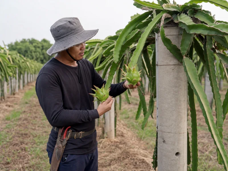 Dragon Fruit Rows Stay Productive When the Fruiting Zone Is Easy to Read