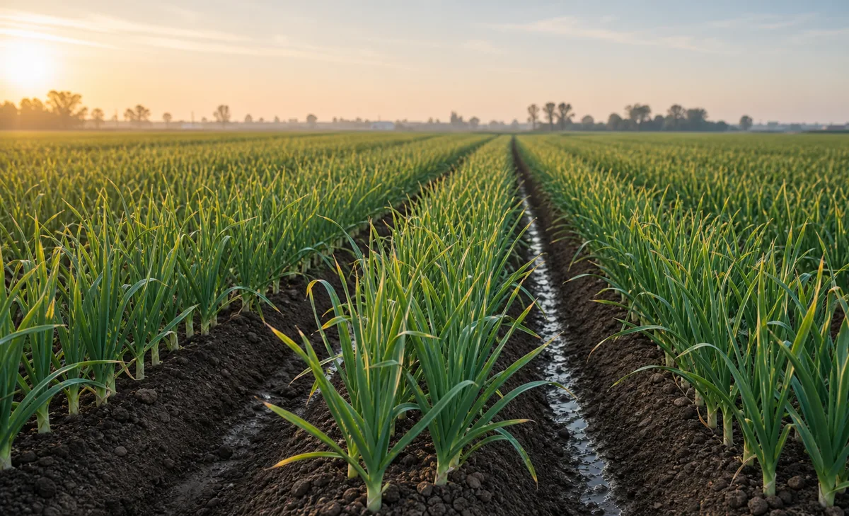 Garlic growing reference image