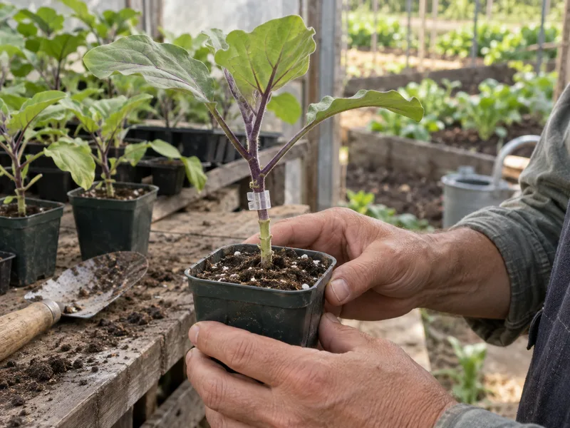 Before Planting a Grafted Eggplant, Find the Line That Must Stay Above Soil
