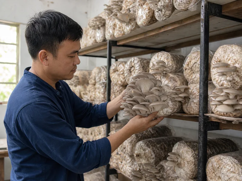Oyster Mushrooms Are Easiest to Harvest When the Cluster Is Still Holding Together
