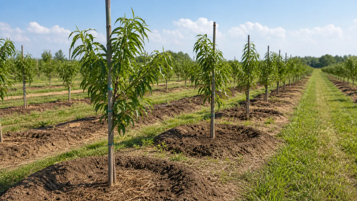 Peach tree growing reference image