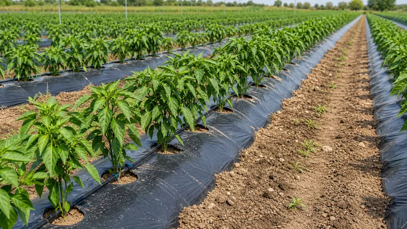 Pepper drip irrigation and spacing in the bed