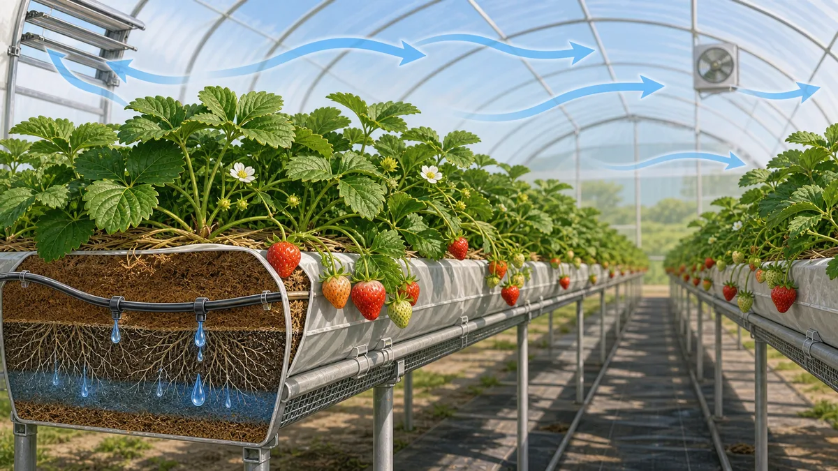 Strawberry growing reference image