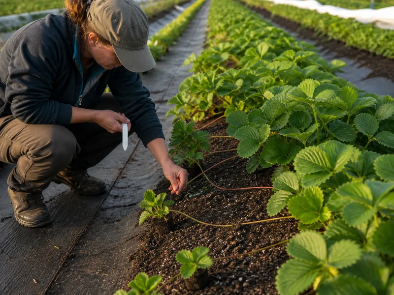 A Strawberry Runner Row Is Easier to Manage When Its Starting Point Is Still Visible