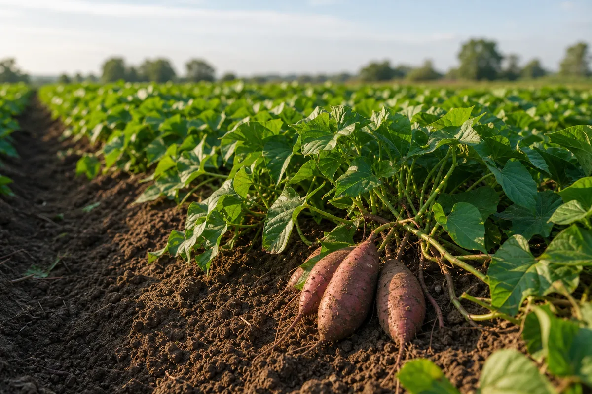 Sweet potato growing reference image
